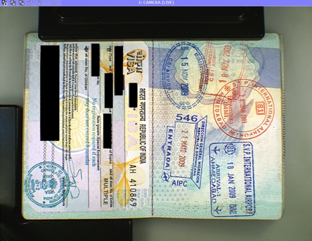 Passport under visible light